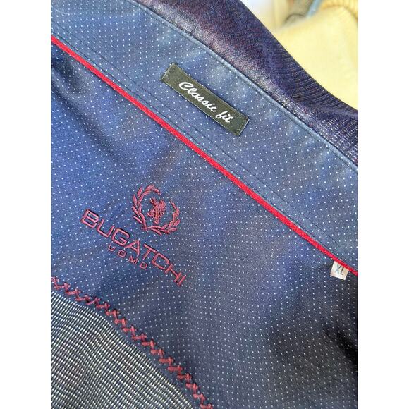 Bugatchi Uomo Men's XL Purple Paisley Print Long Sleeve Casual Button-Down Shirt - Picture 14 of 14